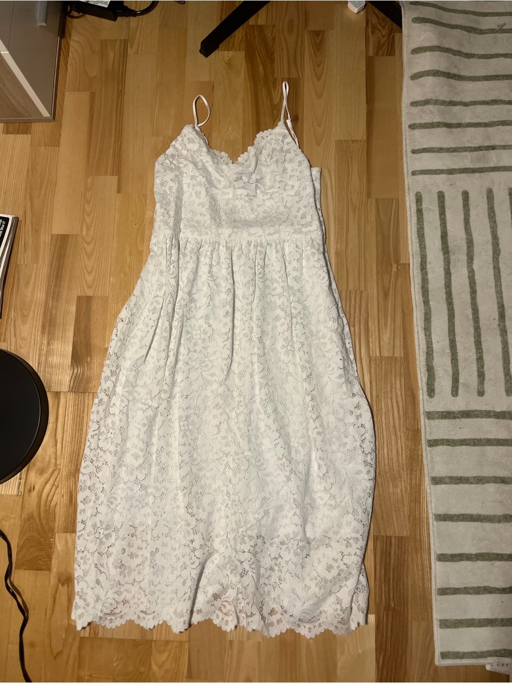 Express White Lace Spaghetti-Strap Dress